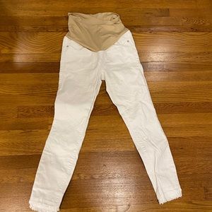 Maternity white denim pants size 2